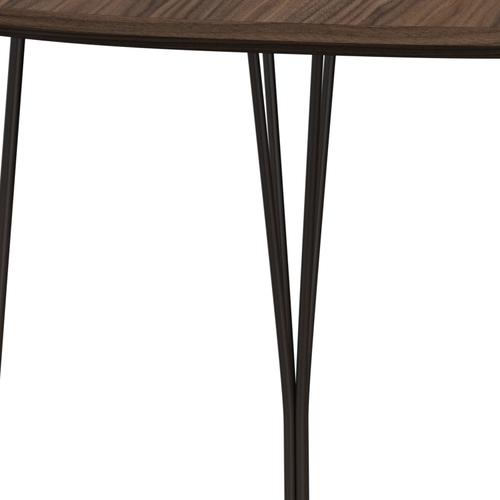 Fritz Hansen Superellipse Jídelní stůl hnědý bronz/ořechová dýha s ořechovou hranou, 170x100 cm
