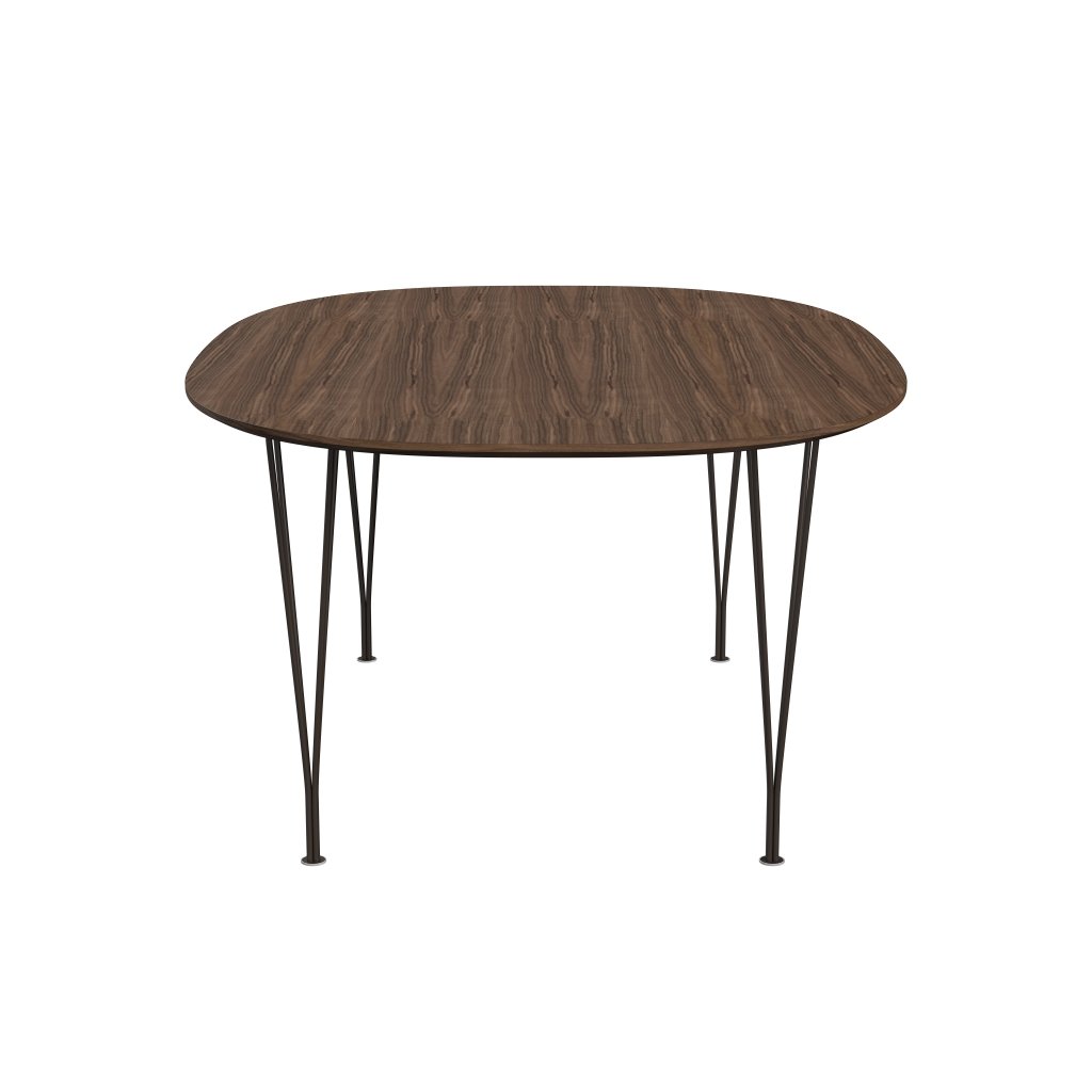 Fritz Hansen Superellipse Jídelní stůl hnědý bronz/ořechová dýha s hranou stolů z ořechu, 180x120 cm