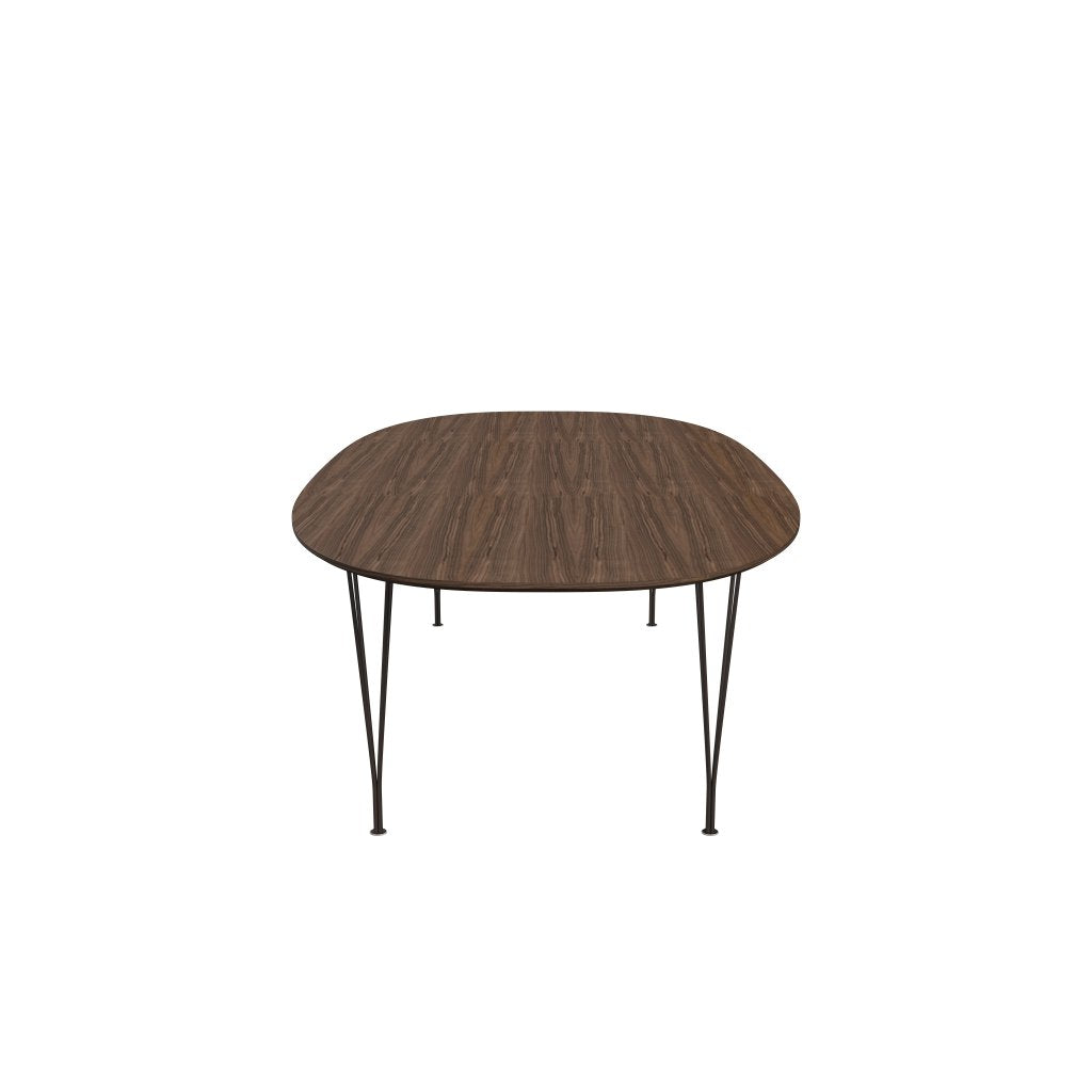 Fritz Hansen Superellipse Jídelní stůl hnědý bronz/ořechová dýha s ořechovou hranou, 300x130 cm