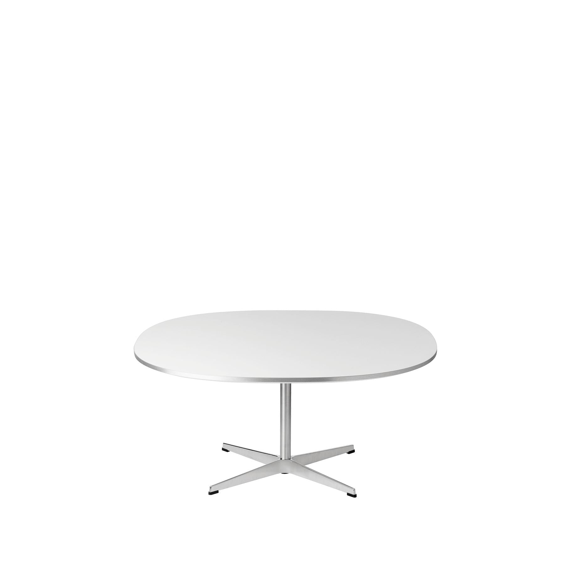 Fritz Hansen Super kruhový konferenční stolek Ø100 cm, bílý laminát