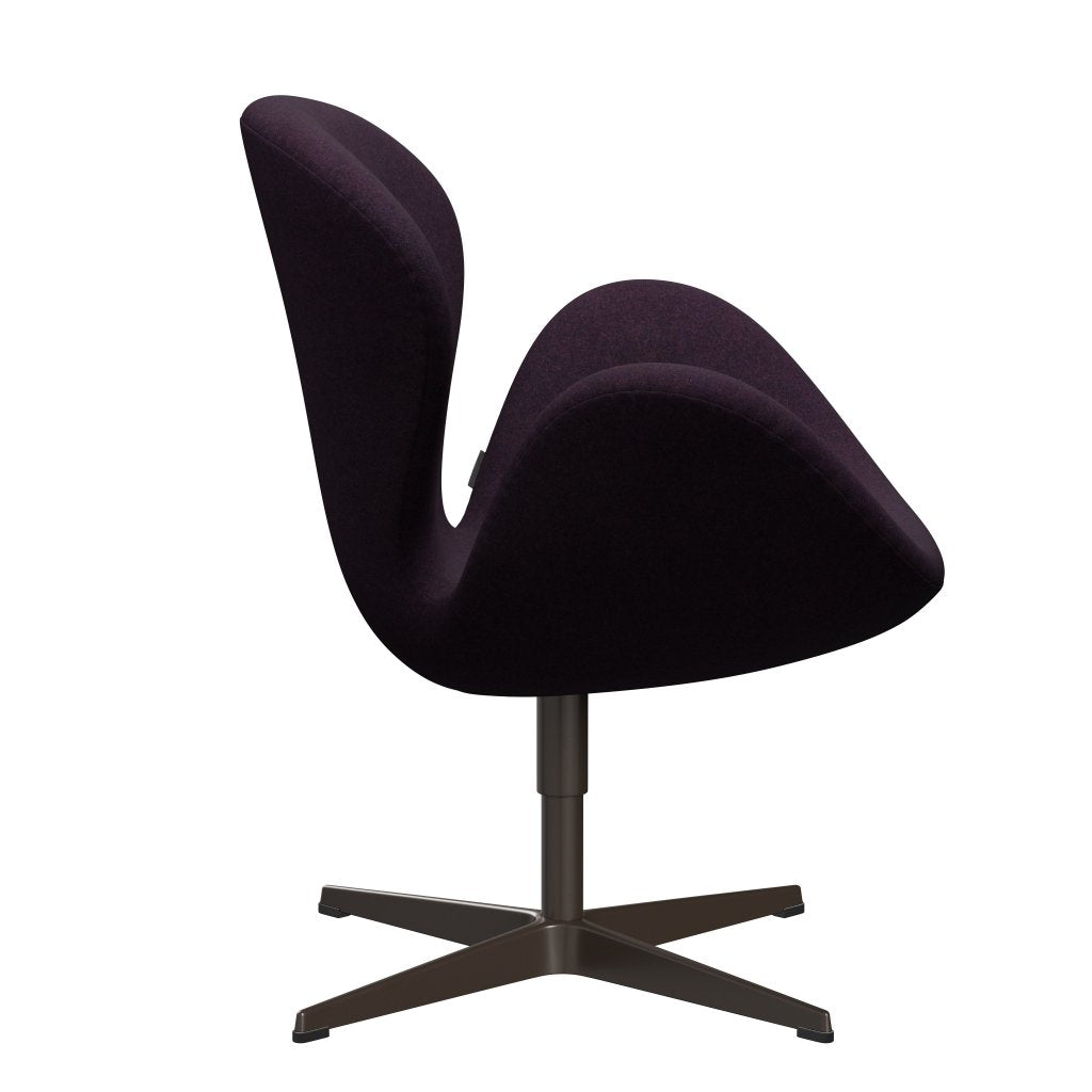 Židle Fritz Hansen Swan Lounge, hnědý bronz/divina MD Aubergin