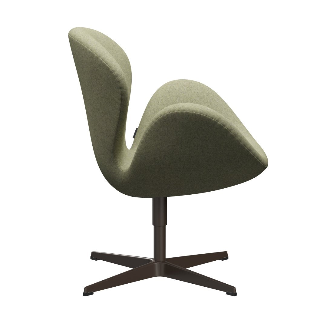 Fritz Hansen Swan Lounge Chair, Brown Bronze/Divina MD Soft Green