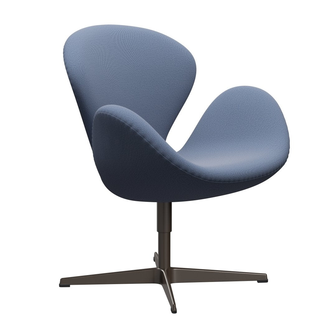 Fritz Hansen Swan Lounge Chair, Brown Bronze/Rime Blue/White