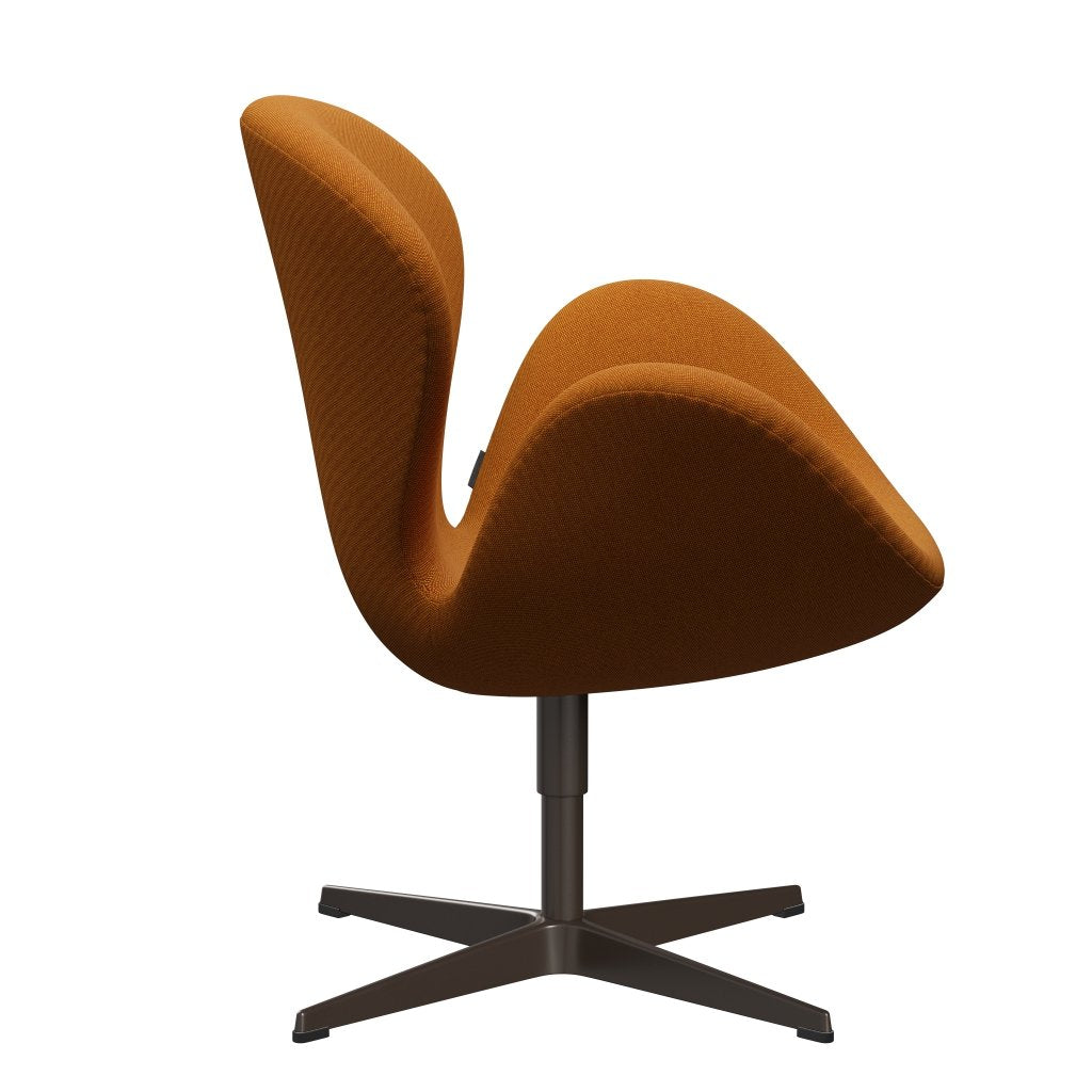 Fritz Hansen Swan Lounge Chair, Brown Bronze/Rims Dark Red/Yellow