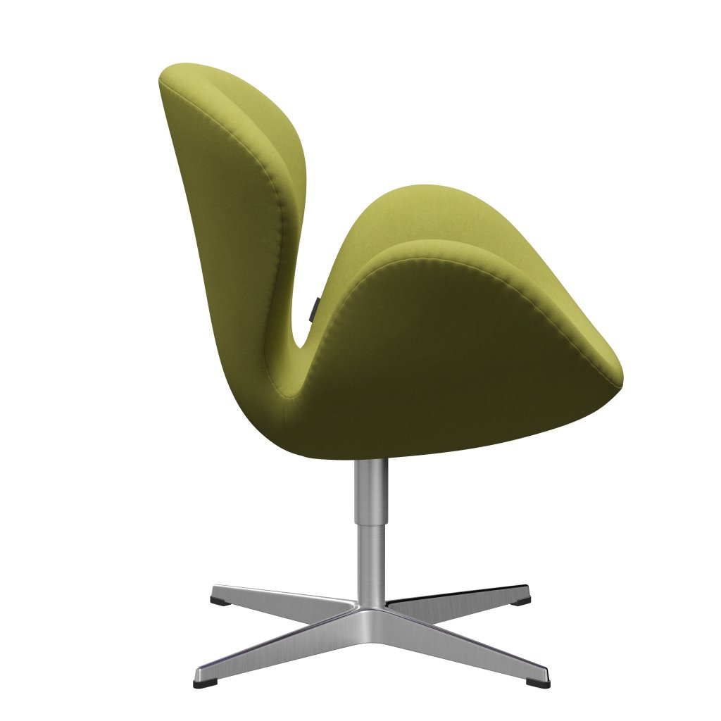 Fritz Hansen Swan Lounge Chair, satén kartáčovaný hliník/pohodlí béžové/zelené