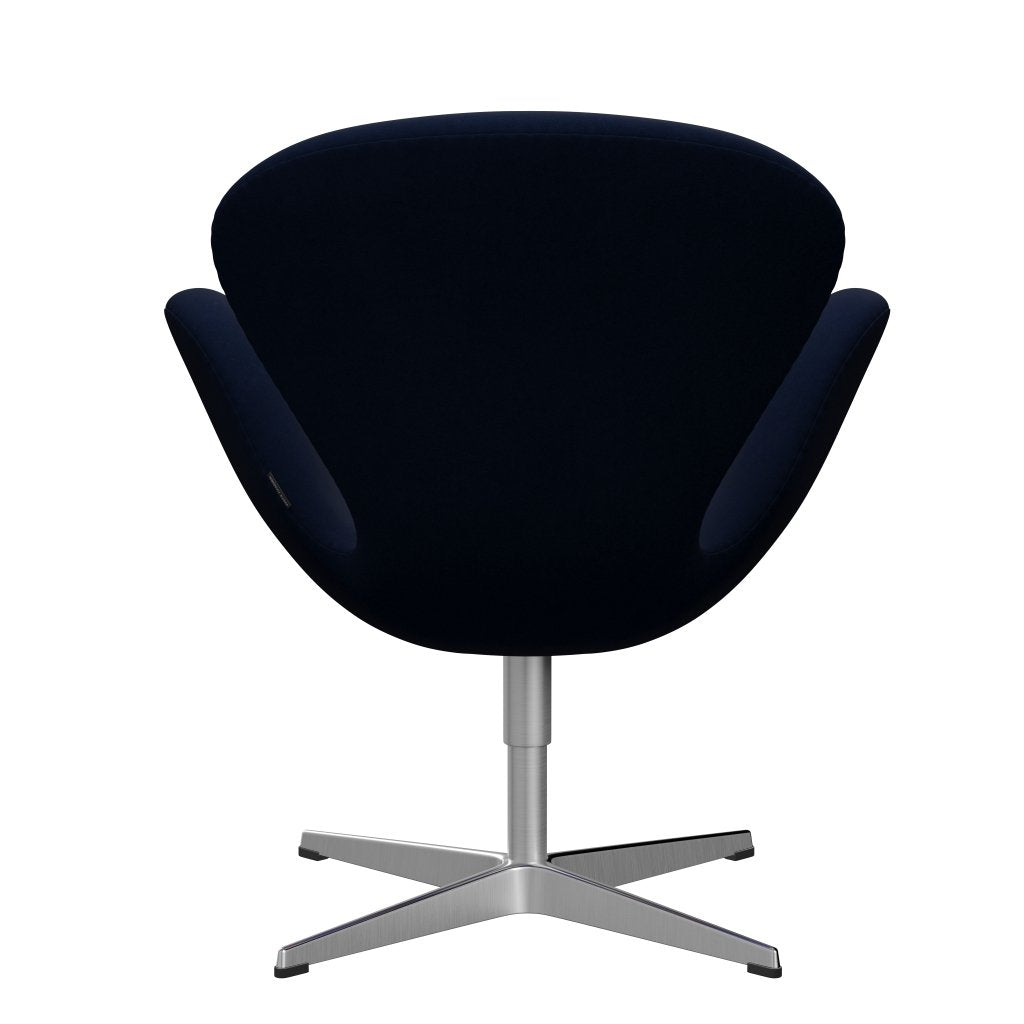Fritz Hansen Swan Lounge Chair, satén kartáčovaný hliník/pohodlí tmavě šedá/modrá
