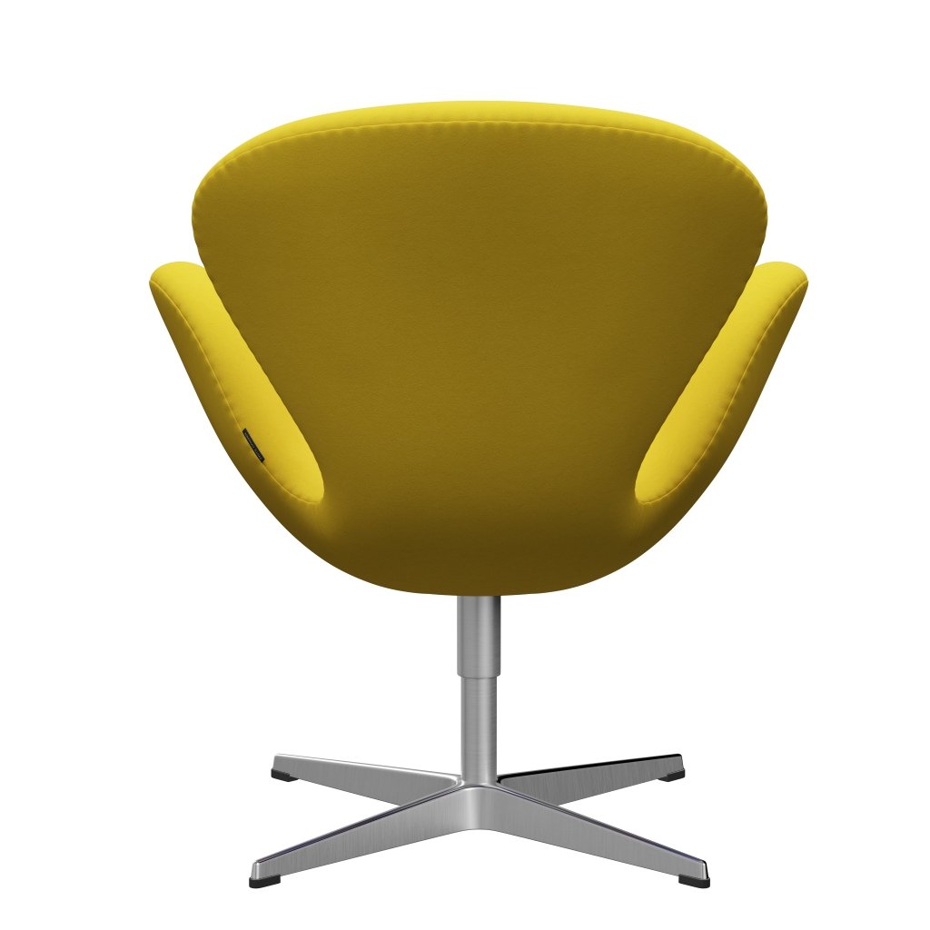 Fritz Hansen Swan Lounge Chair, saténová kartáčovaná hliník/pohodlí žlutá (62003)