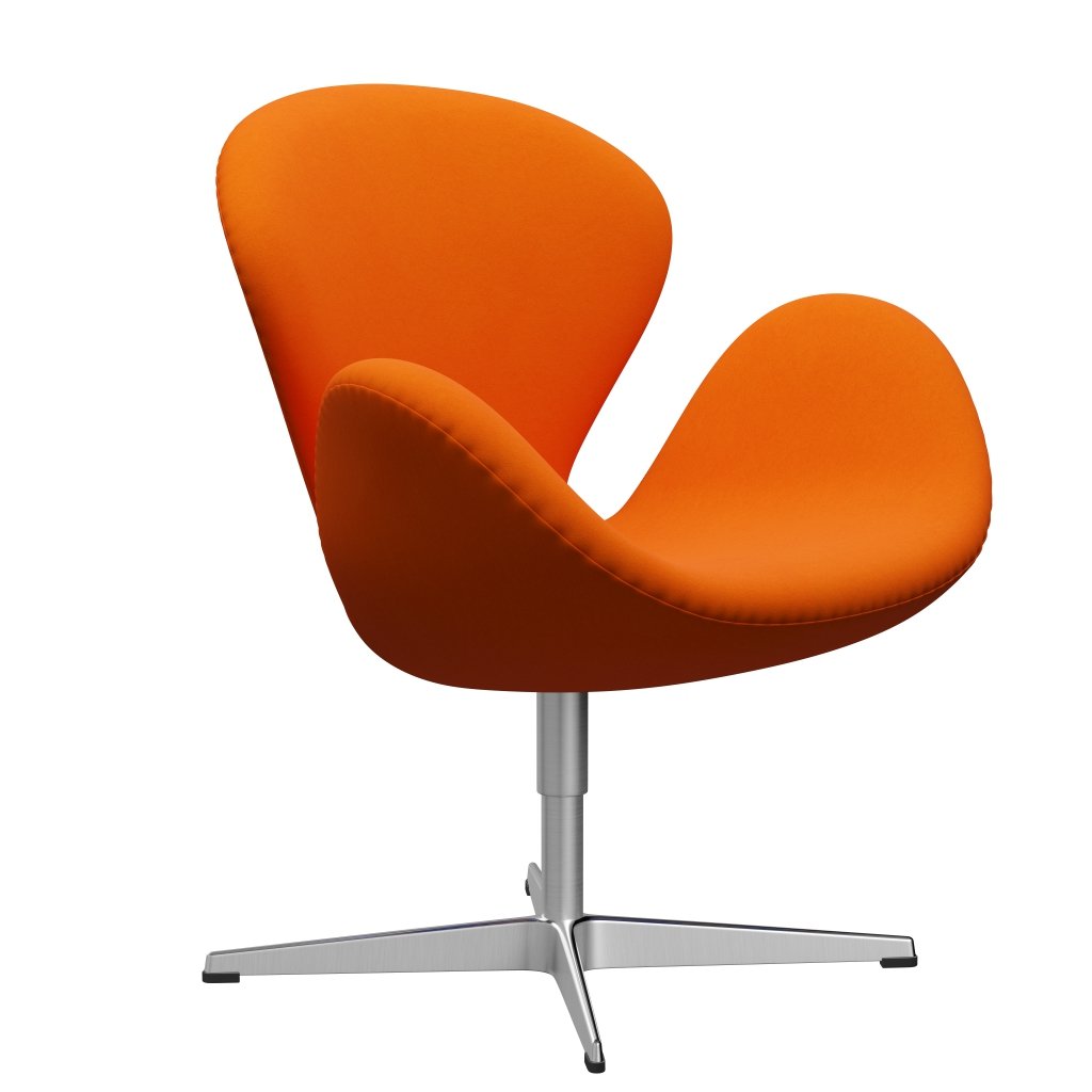 Fritz Hansen Swan Lounge Chair, Satin Brushed Aluminium/Comfort Yellow/Orange