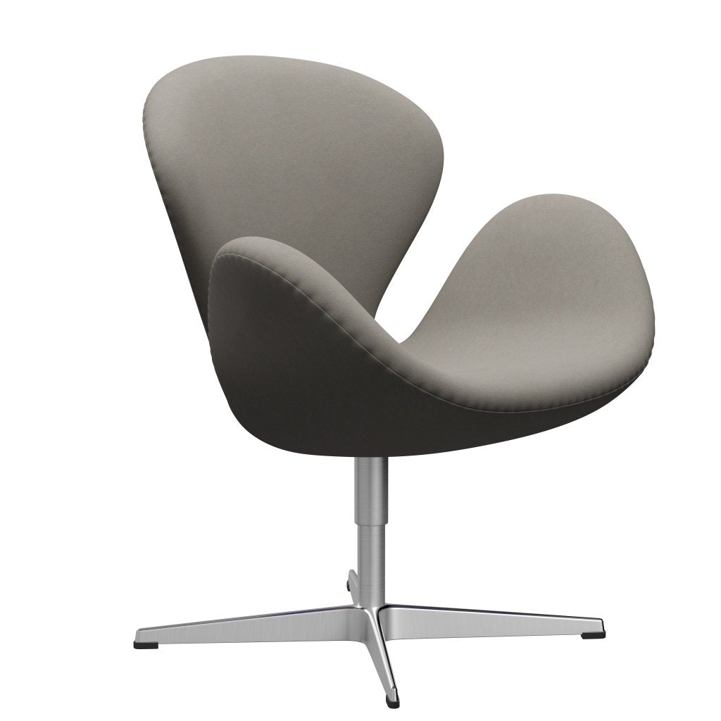 Fritz Hansen Swan Lounge Chair, saténový kartáčovaný hliník/pohodlí šedá (60003)