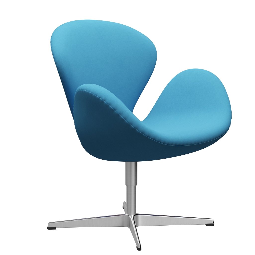 Fritz Hansen Swan Lounge Chair, Satin Brushed Aluminium/Comfort Light Blue (66010)