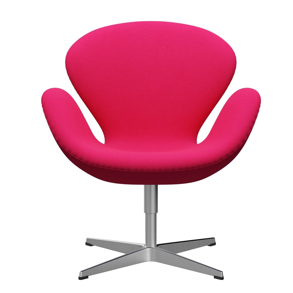 Fritz Hansen Swan Lounge Chair, Satin Brushed Aluminium/Comfort Pink