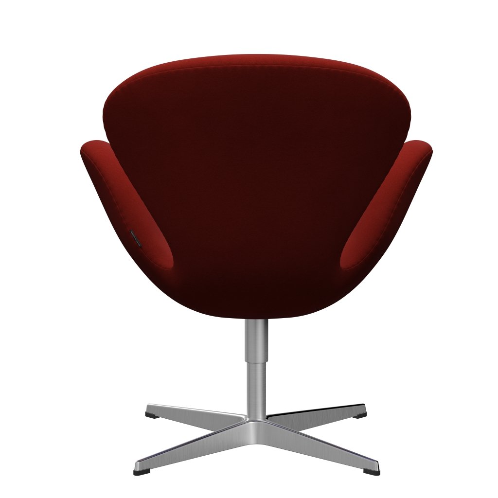 Fritz Hansen Swan Lounge Chair, satén kartáčovaný hliník/pohodlí rezavě červená (00028)
