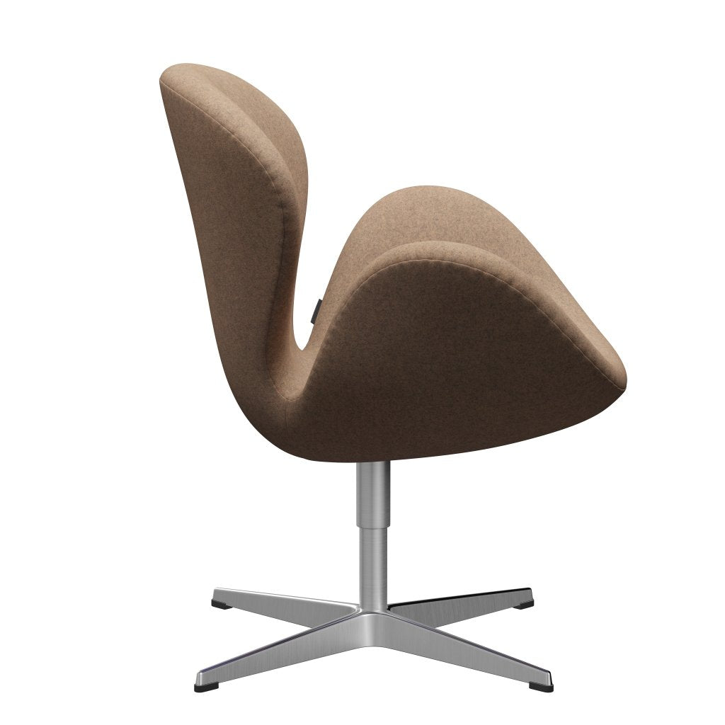 Fritz Hansen Swan Lounge Chair, satén kartáčovaný hliník/divina melange šedá nahá