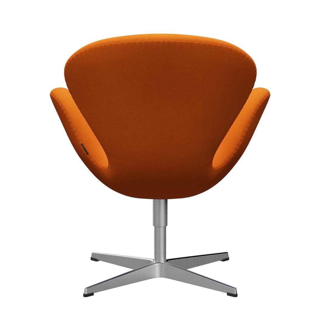 Fritz Hansen Swan Lounge Chair, saténový kartáčovaný hliník/Divina Orange (444)