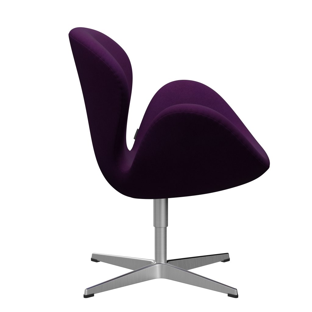 Fritz Hansen Swan Lounge Chair, saténová kartáčovaná hliník/Divina Violet (696)