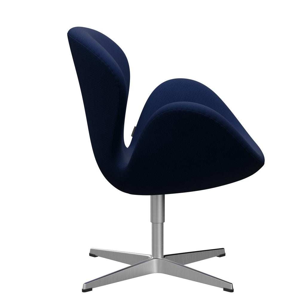 Fritz Hansen Swan Lounge Chair, saténová kartáčovaná hliník/sláva tmavě modrá (66071)