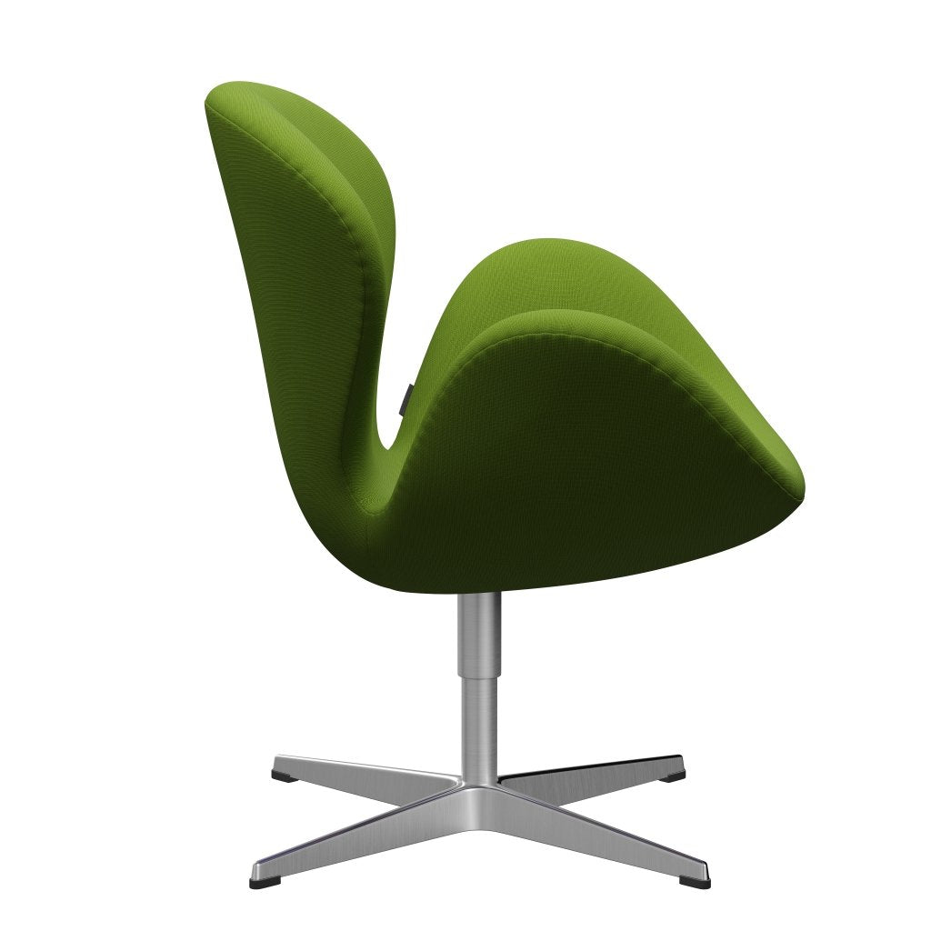 Židle Fritz Hansen Swan Lounge, saténová kartáčovaná hliník/sláva zelená