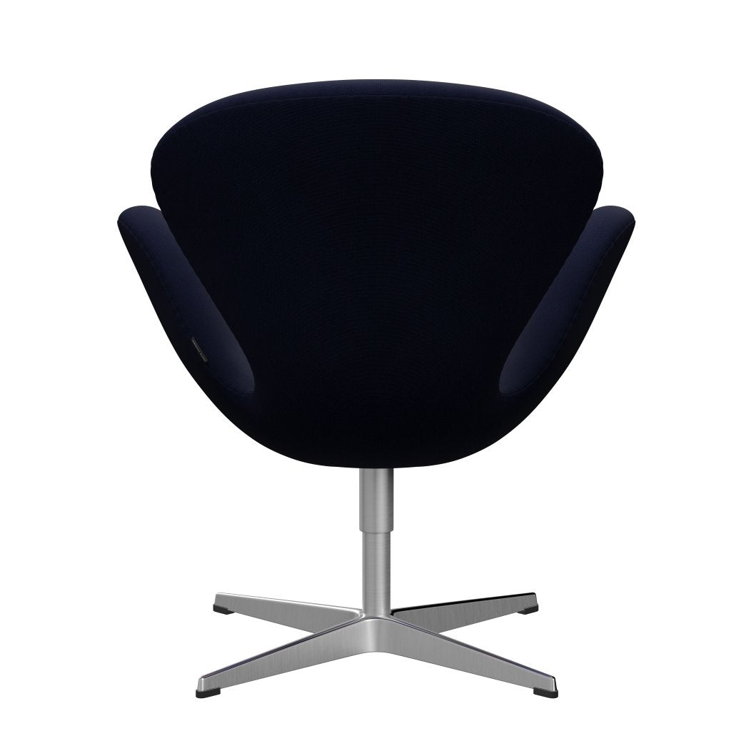 Fritz Hansen Swan Lounge Chair, saténová kartáčovaná hliník/sláva černá modrá