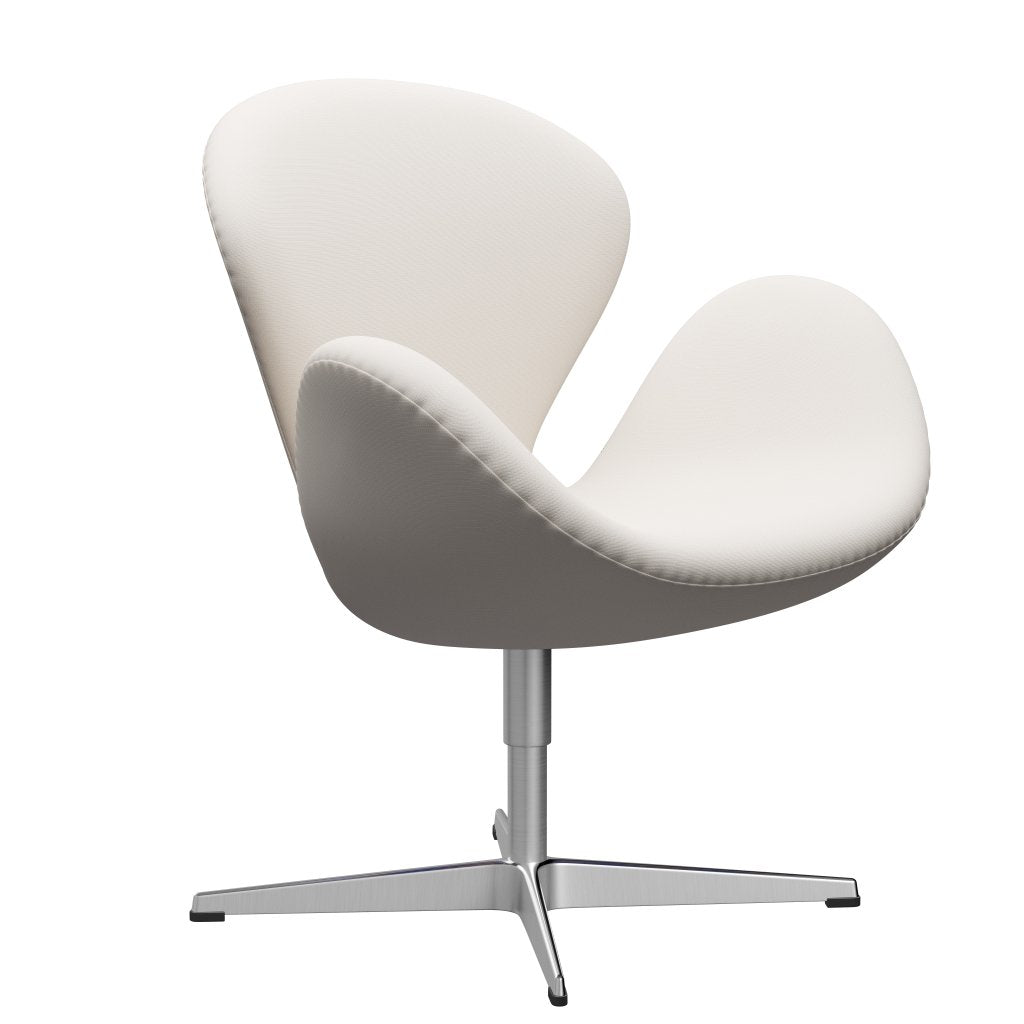 Fritz Hansen Swan Lounge Chair, saténová kartáčovaná hliník/sláva bílá