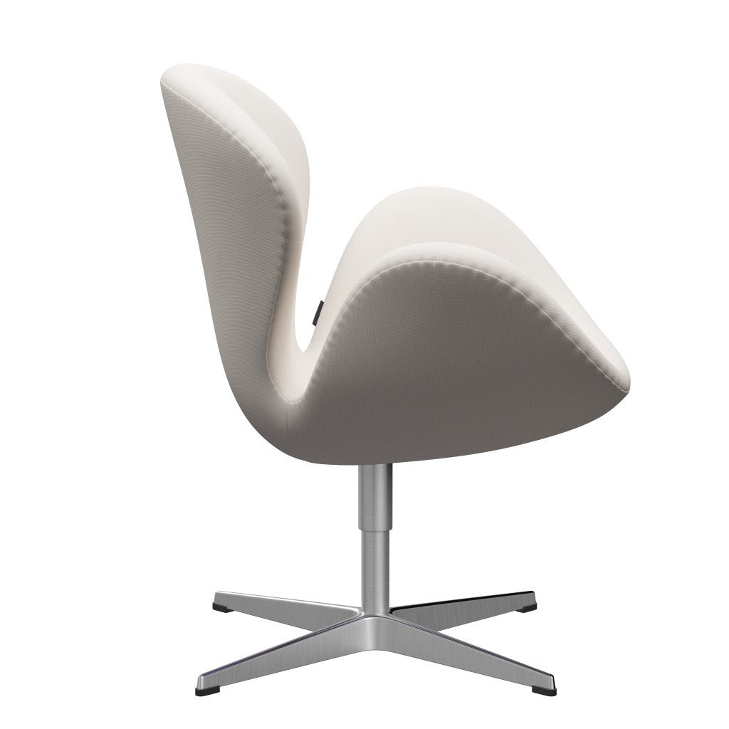 Fritz Hansen Swan Lounge Chair, saténová kartáčovaná hliník/sláva bílá
