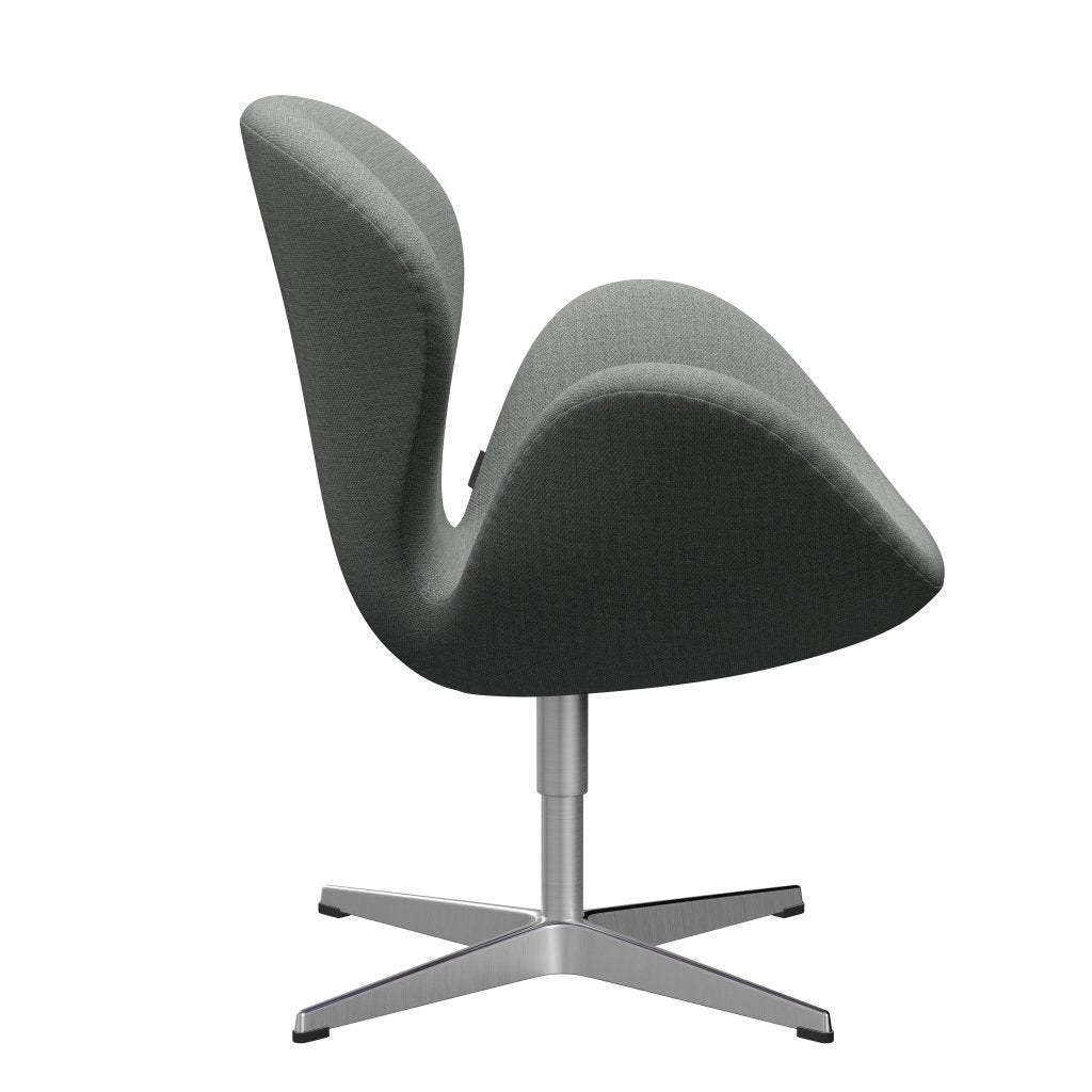 Fritz Hansen Swan Lounge Chair, satén kartáčovaný hliník/fiord střední šedá