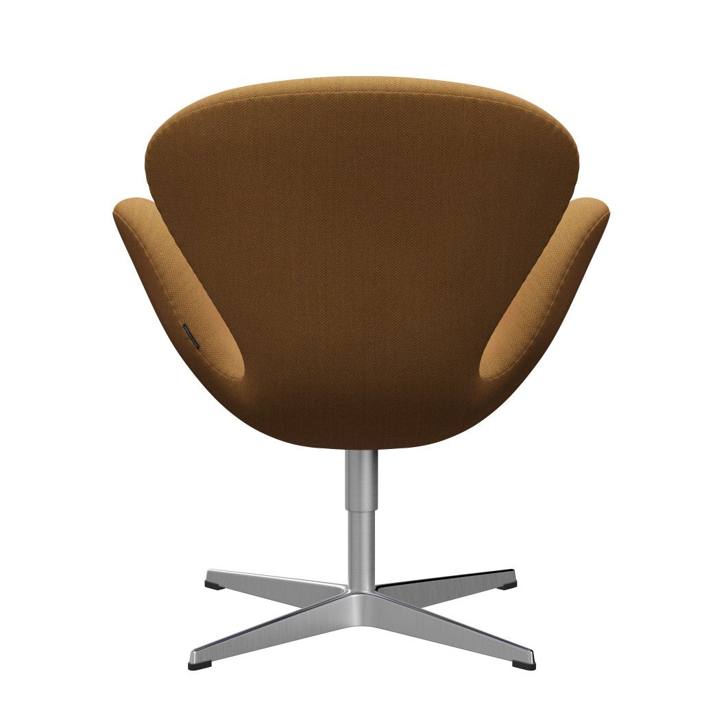 Fritz Hansen Swan Lounge Chair, satén kartáčovaný hliník/fiord oranžový