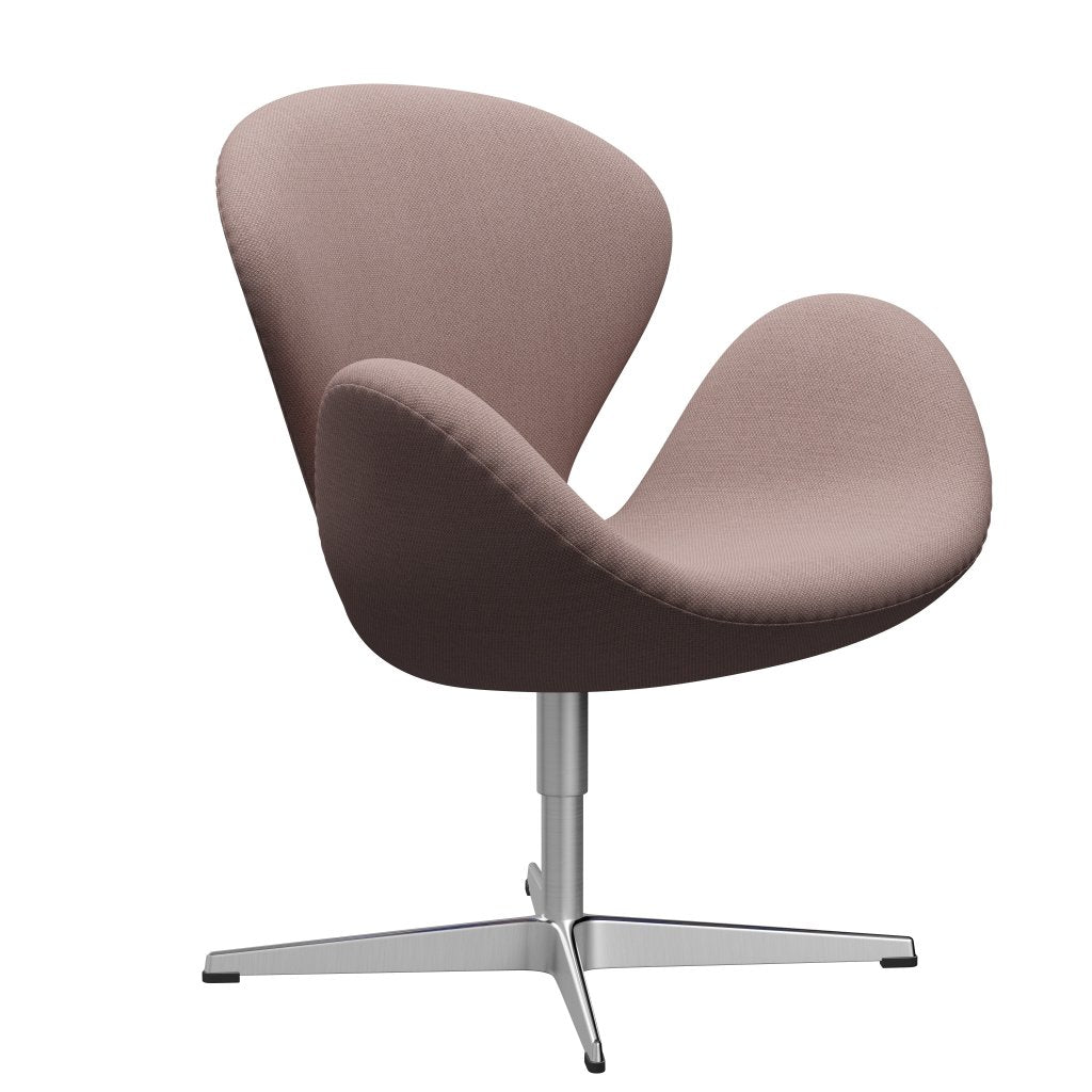 Fritz Hansen Swan Lounge Chair, satén kartáčovaný hliník/fiord růžový/tan