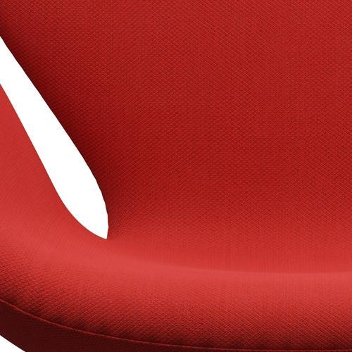 Fritz Hansen Swan Lounge Chair, satén kartáčovaný hliník/fiord červená/cihla