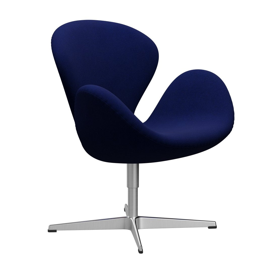 Fritz Hansen Swan Lounge Chair, Satingbrushed Aluminium/Hallingdal tmavě modrá