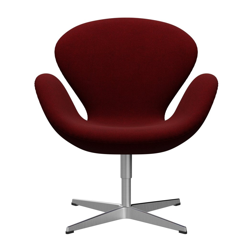 Lounge židle Fritz Hansen Swan, hliník/hallingdal tmavě červená