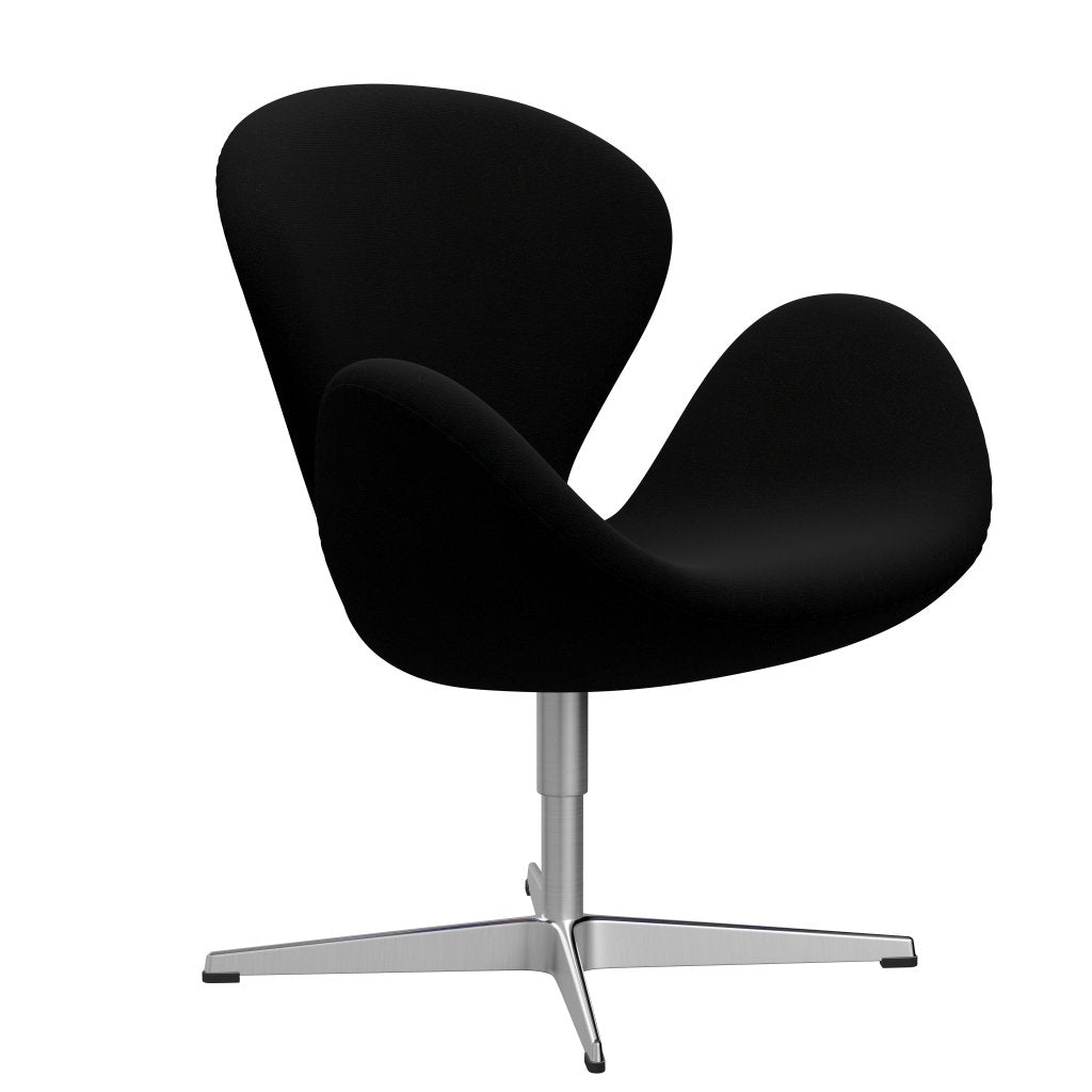 Fritz Hansen Swan Lounge Chair, satén kartáčovaný hliník/Hallingdal Black