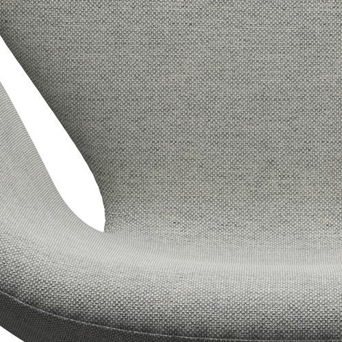 Fritz Hansen Swan Lounge Chair, satén kartáčovaný hliník/hallingdal bílá/šedá