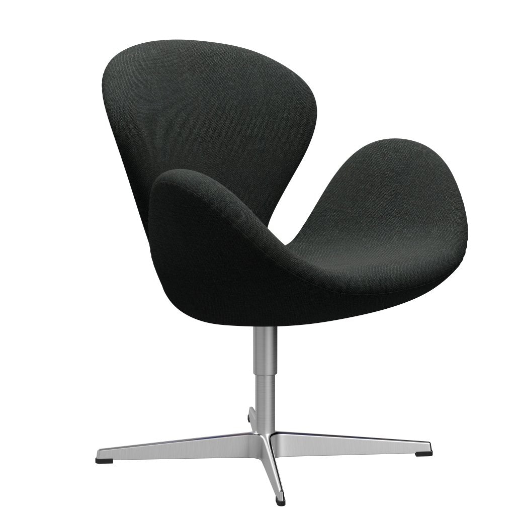 Fritz Hansen Swan Lounge Chair, satén kartáčovaný hliník/re vlna černá/přirozená
