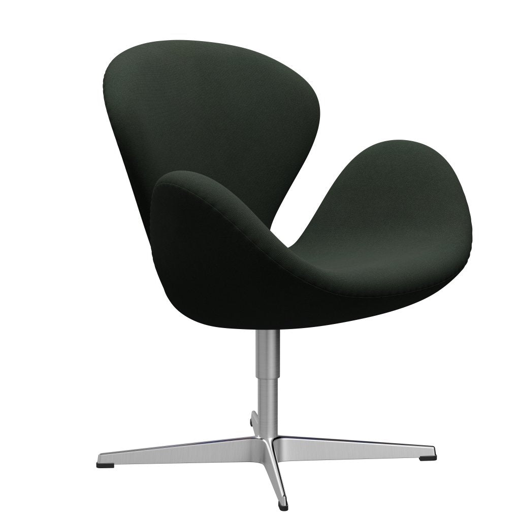 Židle Fritz Hansen Swan Lounge, saténová kartáčovaná hliník/Steelcut Dark Army Green