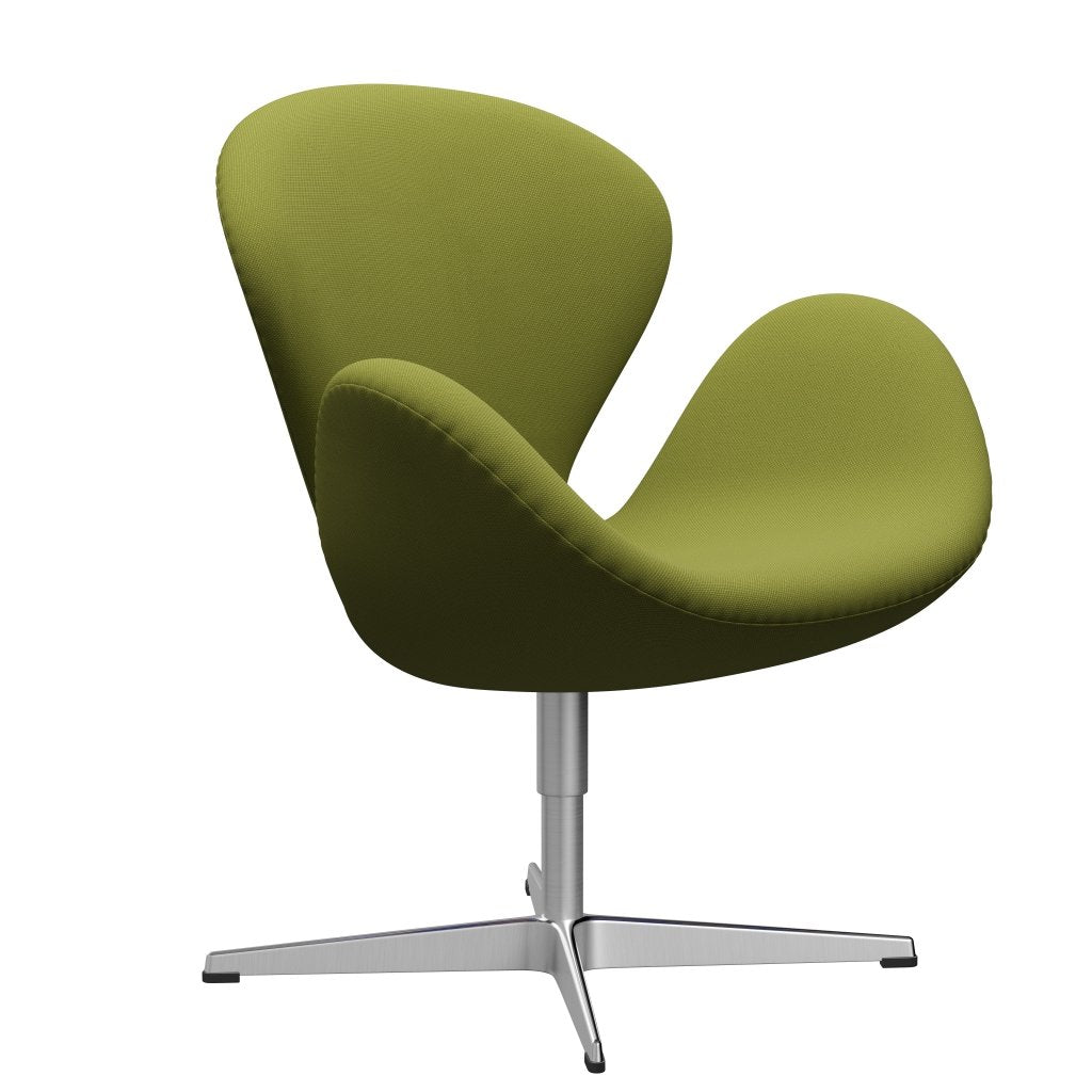 Fritz Hansen Swan Lounge Chair, satén kartáčovaný hliník/Steelcut Light Vojenská zelená