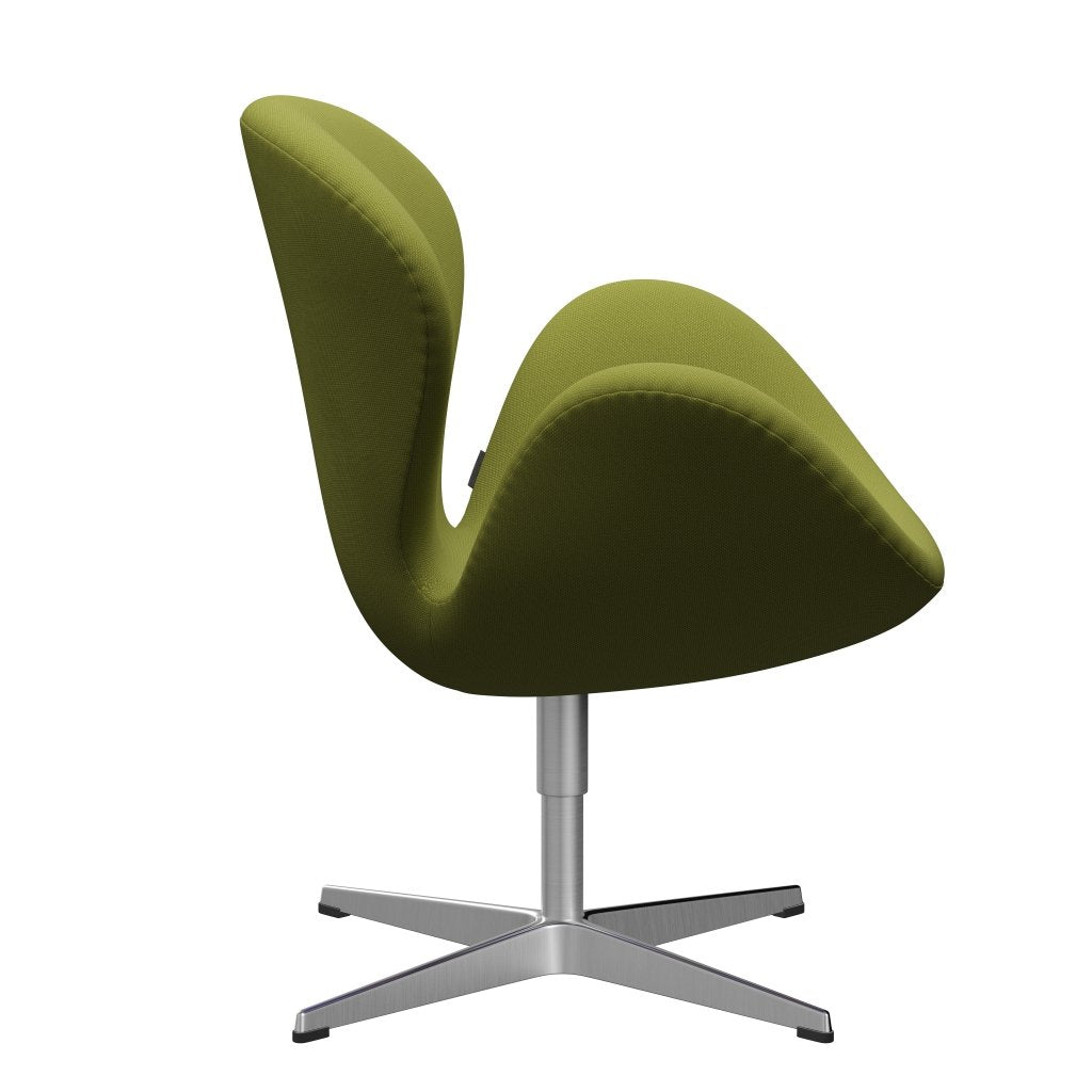 Fritz Hansen Swan Lounge Chair, satén kartáčovaný hliník/Steelcut Light Vojenská zelená