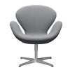 Fritz Hansen Swan Lounge Chair, satén kartáčovaný hliník/Steelcut Light Grey