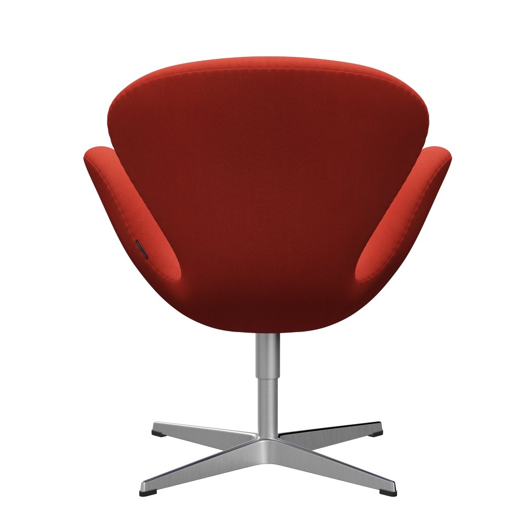 Fritz Hansen Swan Lounge Chair, satén kartáčovaný hliník/Steelcut Light Red