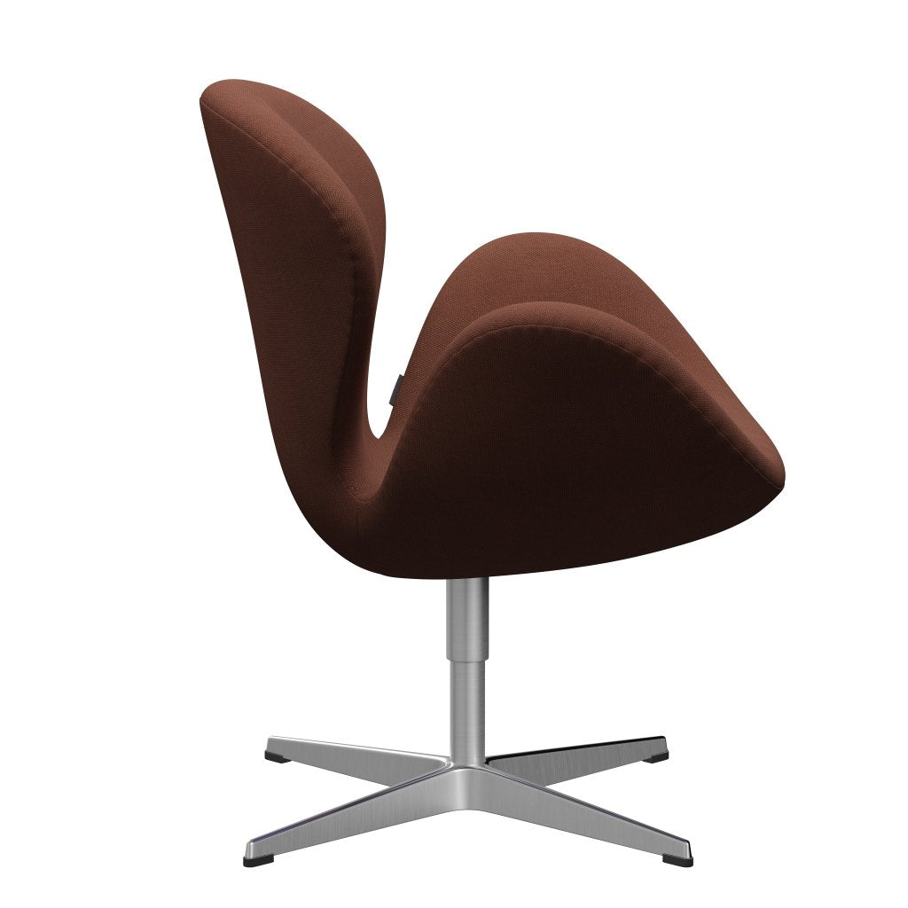 Fritz Hansen Swan Lounge Chair, satén kartáčovaný hliník/Steelcut střední hnědá