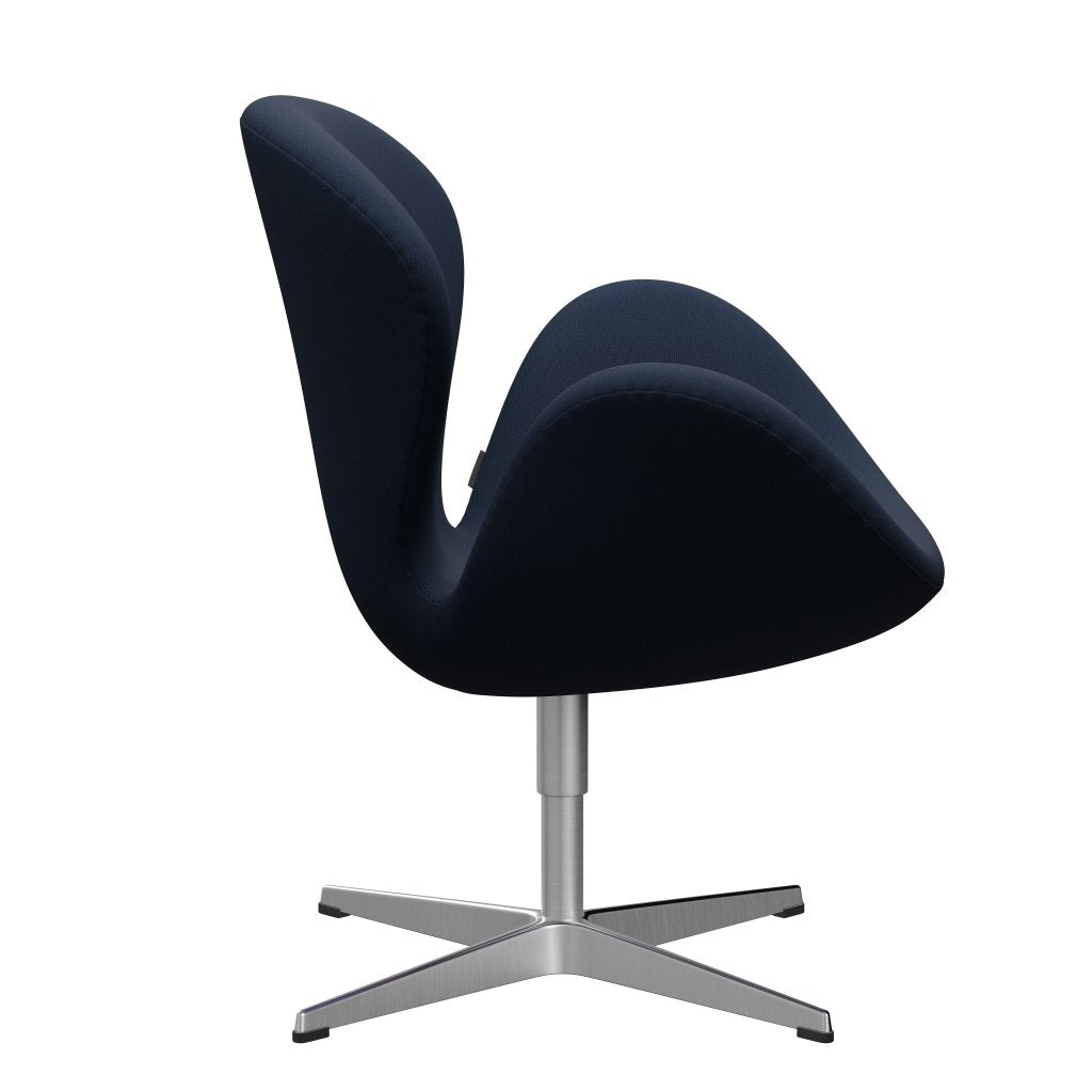 Fritz Hansen Swan Lounge Chair, satén kartáčovaný hliník/Steelcut Ocean Blue Dark
