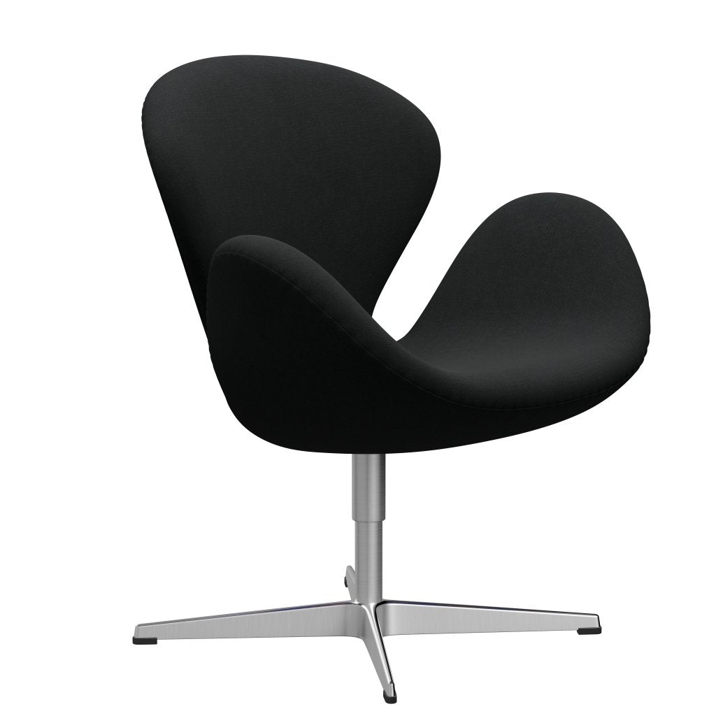 Židle Fritz Hansen Swan Lounge, saténová kartáčovaná hliníková/ocelářská černá