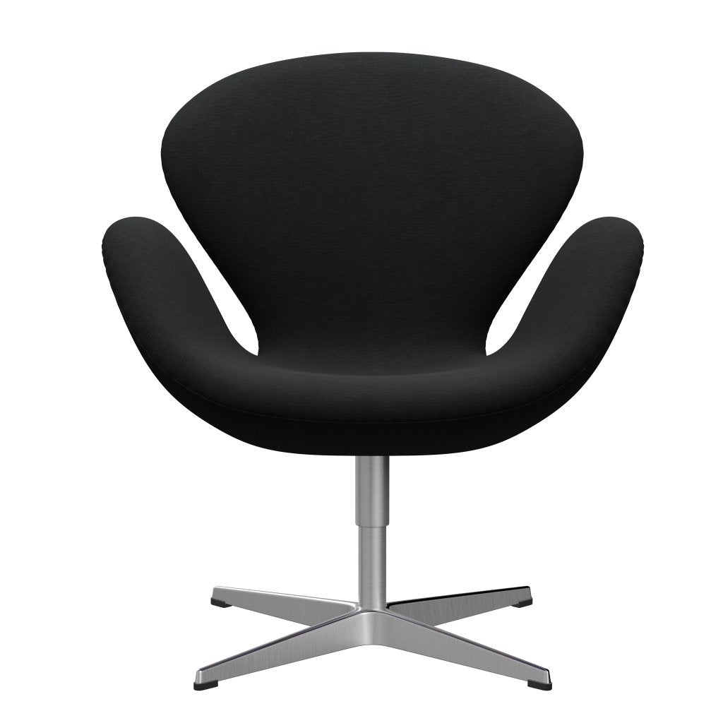Židle Fritz Hansen Swan Lounge, saténová kartáčovaná hliníková/ocelářská černá