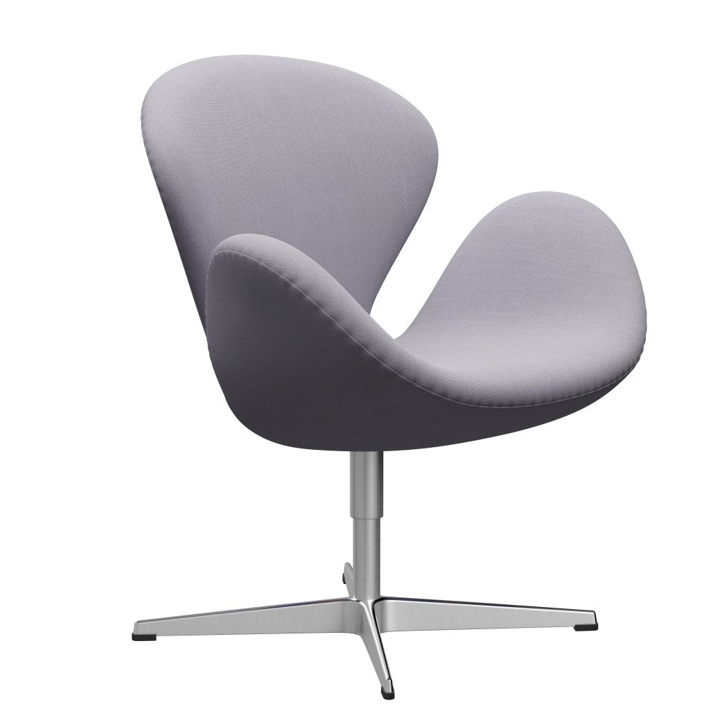 Fritz Hansen Swan Lounge Chair, Satin Brushed Aluminium/Steelcut Siber Grey Light