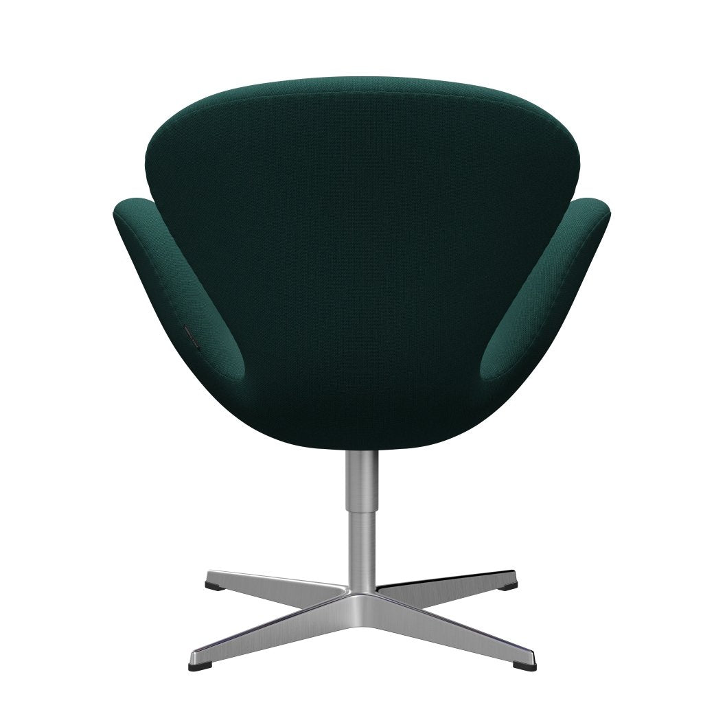 Fritz Hansen Swan Lounge Chair, satén kartáčovaný hliník/Steelcut trio tmavě zelená