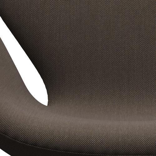 Fritz Hansen Swan Lounge Chair, satén kartáčovaný hliník/Steelcut trio šedá/hnědá