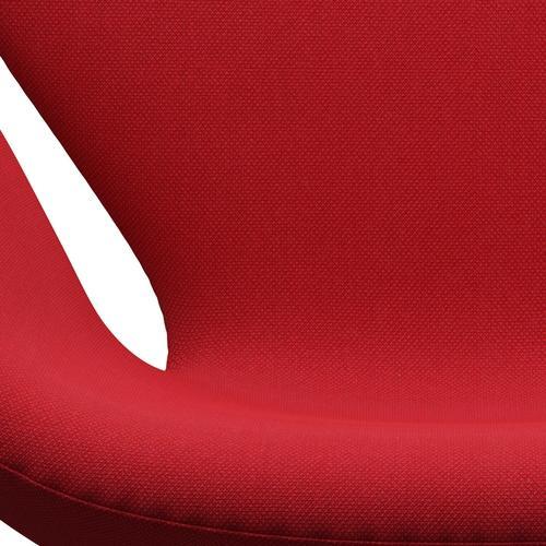 Fritz Hansen Swan Lounge Chair, saténově kartáčované hliníkové/Steelcut Trio Light Red