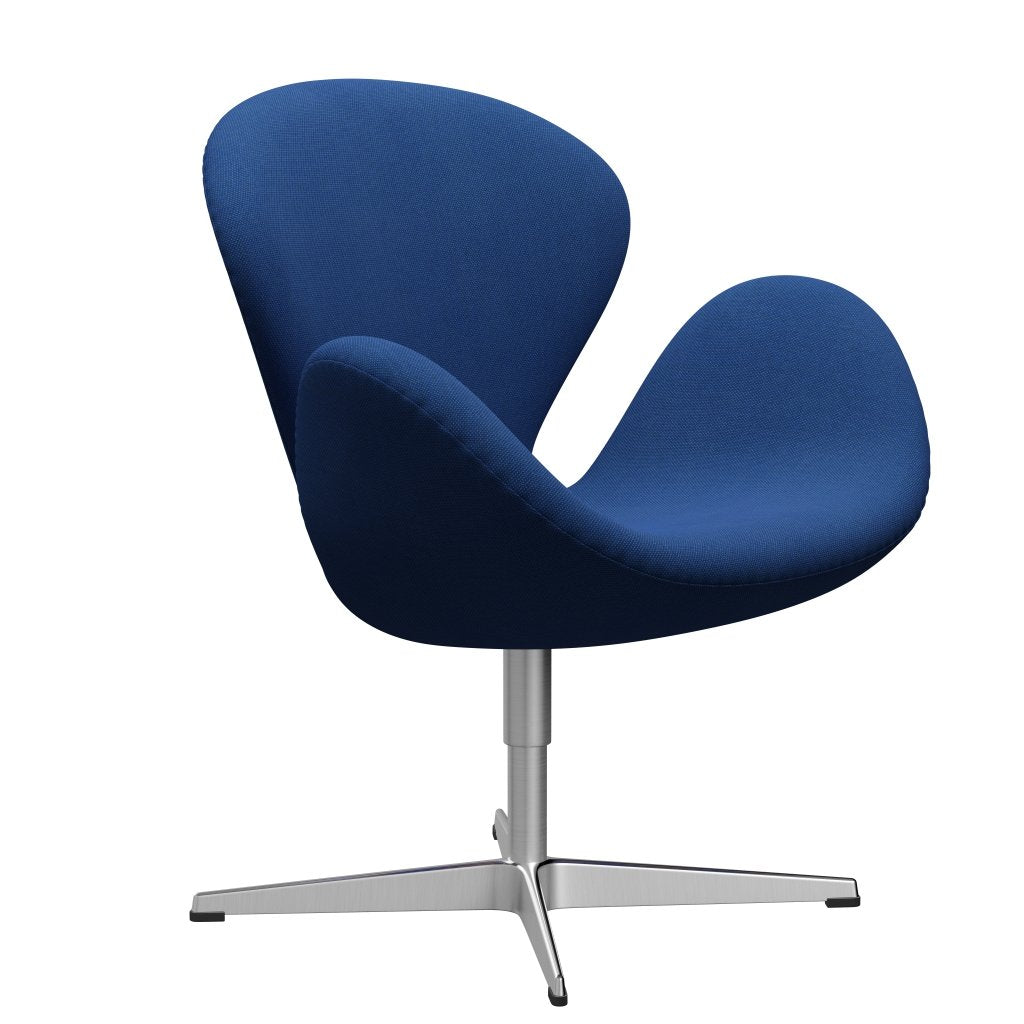 Fritz Hansen Swan Lounge Chair, satén kartáčovaný hliník/Steelcut Trio Cobalt Blue
