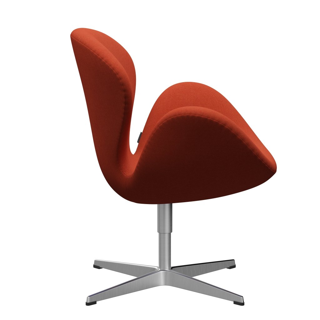 Fritz Hansen Swan Lounge Chair, Satin Brushed Aluminium/Steelcut Trio Orange