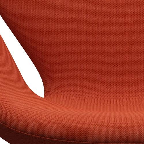 Fritz Hansen Swan Lounge Chair, Satin Brushed Aluminium/Steelcut Trio Orange