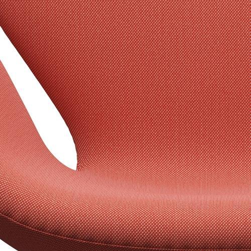 Fritz Hansen Swan Lounge Chair, satén kartáčovaný hliník/Steelcut Trio Pink/Orange